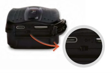 The power button of POWER Finder 2G gps tracker